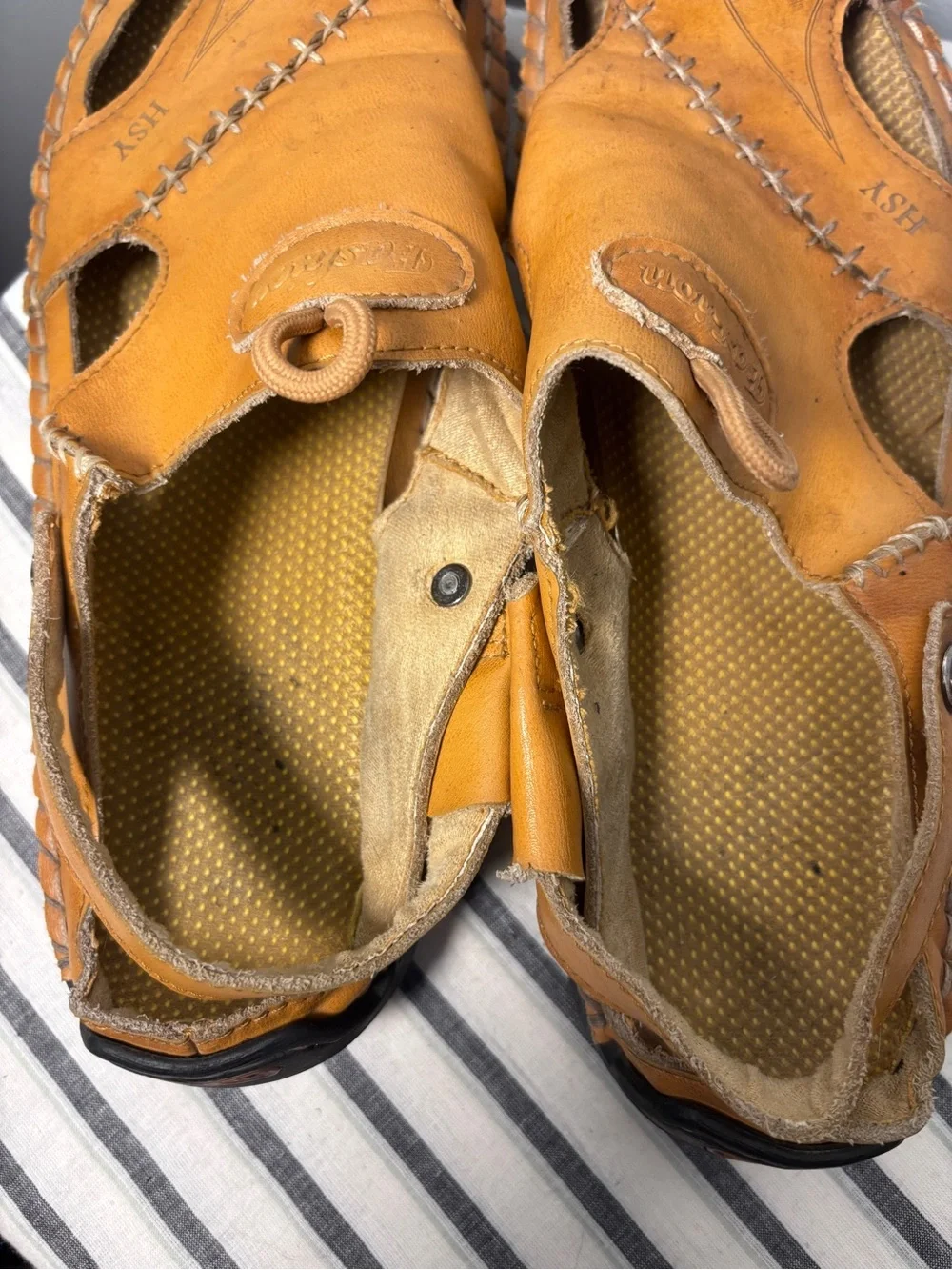 HSY Fashion closed-toe leather sandals men’s EU 43 US10